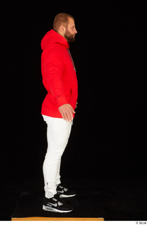  Dave black sneakers dressed red hoodie standing white pants whole body 0015.jpg